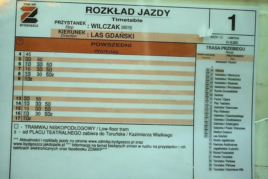 Aktualny rozkład jazdy autobusów miejskich w Bydgoszczy - zmiany i linie