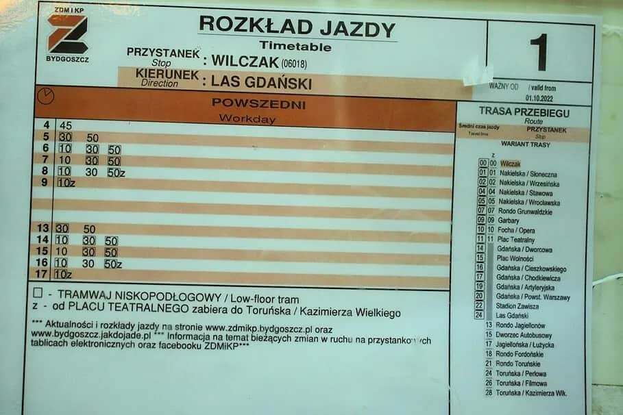 Aktualny rozkład jazdy autobusów miejskich w Bydgoszczy - zmiany i linie